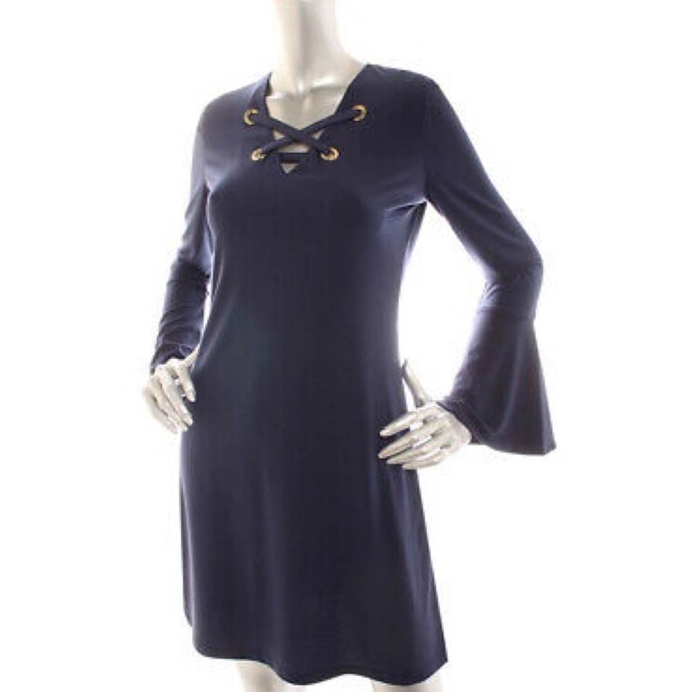 Michael Kors Navy Bell Sleeve Dress
